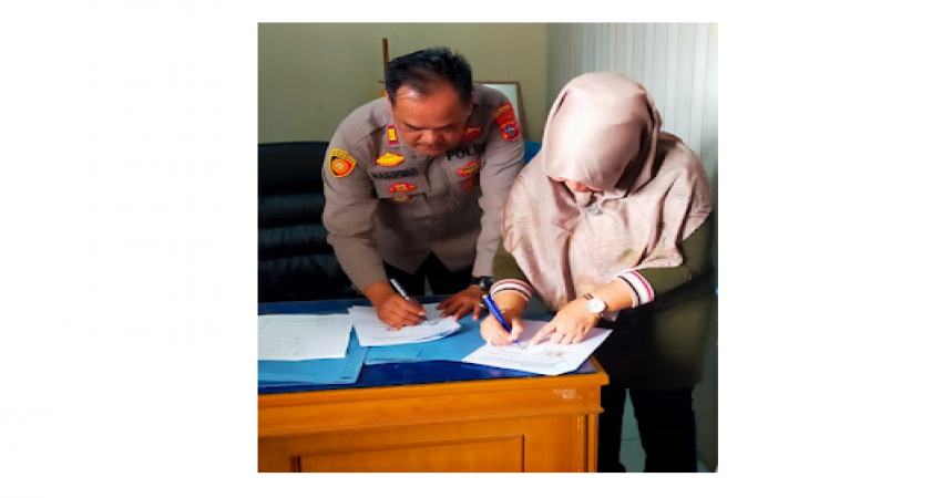 TANDA TANGANI MOU DENGAN POLSEK KURANJI, MTs NEGERI 5 KOTA PADANG SIAP MENJADI SEKOLAH PELOPOR KESELAMATAN BERLALU LINTAS