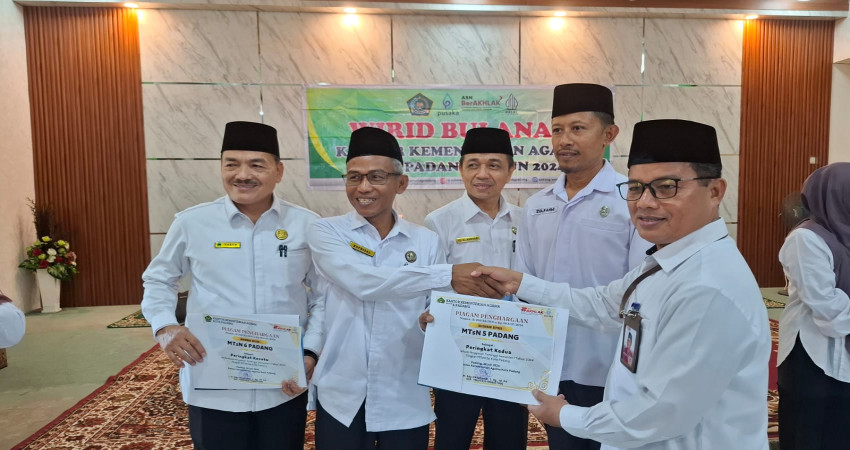 MTsN 5 Kota Padang Raih Peringkat Dua Realisasi Anggaran Tertinggi Semester I Tahun 2024 Tingkat MTsN Se-Kota Padang