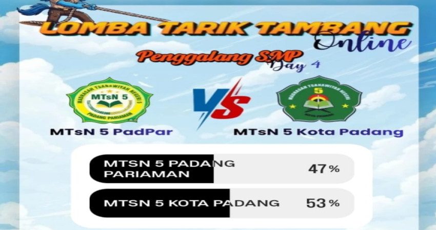 MTsN 5 Kota Padang Melaju ke Final Lomba Tarik Tambang online Pegasus IV di Padang Pariaman