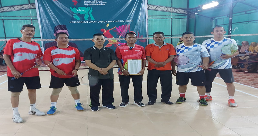 Final Badminton HAB ke-77, Tim Kanwil A Kantongi Emas